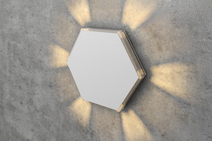 White Hexagonal Recessed Wall Light Integrator IT-780-White