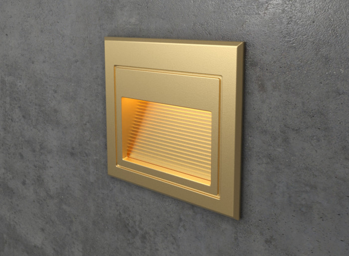 Gold Recessed Wall Light IP65 Waterproof Integrator IT-733-Gold-WW-IP65