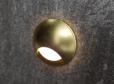 Gold Round Recessed Wall Light IP65 Integrator Aura IT-007-Gold IP-65