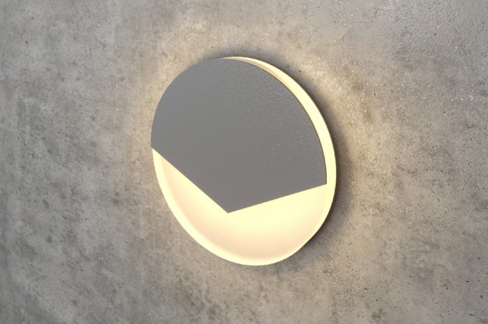 Gray Round LED Wall Stair Light Integrator IT-783-Gray Down