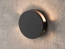 Black Round LED Wall Light Integrator OREOL IT-022 BL