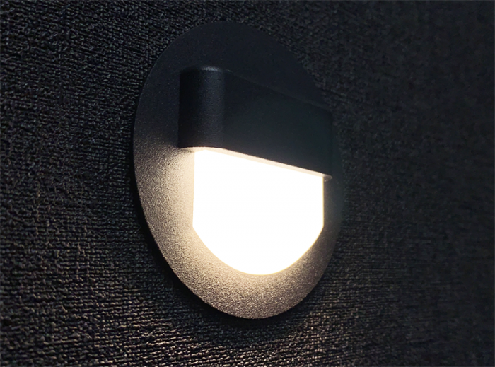 Black Round LED Wall Stair Light Integrator Ladder Light IT-043 Black